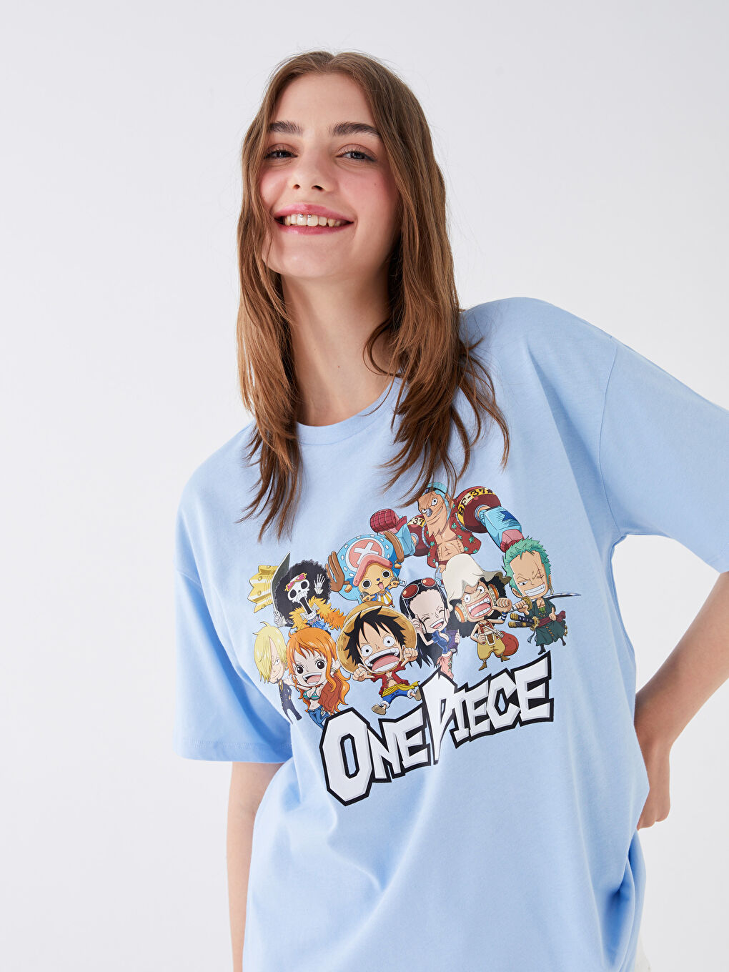 Crew Neck One Piece Printed Short Sleeve Women's T-Shirt-2