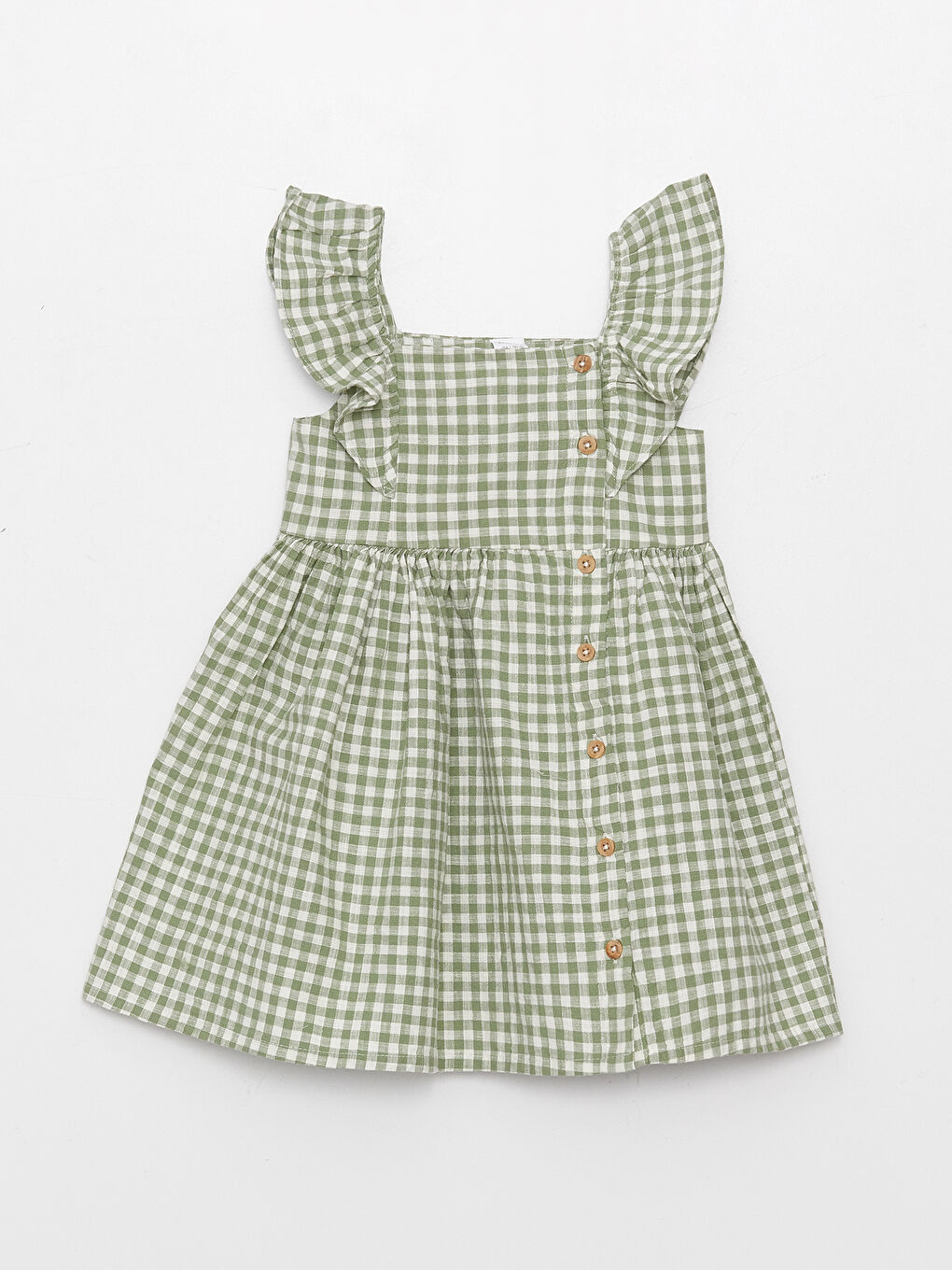 Robe Bébé Fille Écossaise à Col Carré Sans Manches