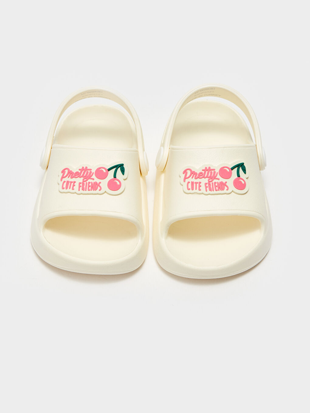 Beyaz Baskılı Kız Bebek Sandalet-2