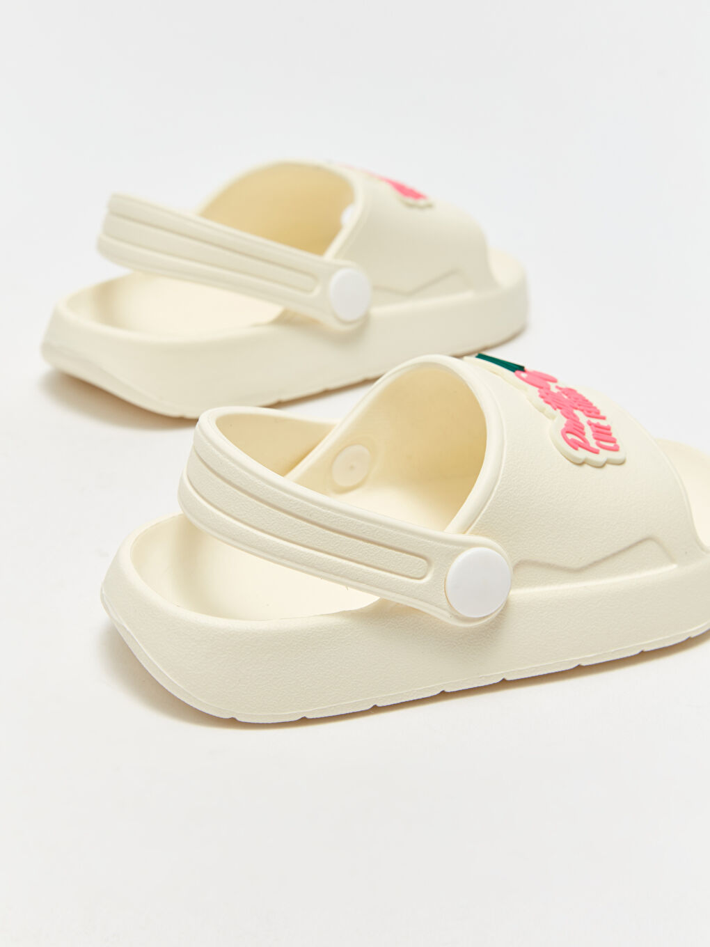 Beyaz Baskılı Kız Bebek Sandalet-4