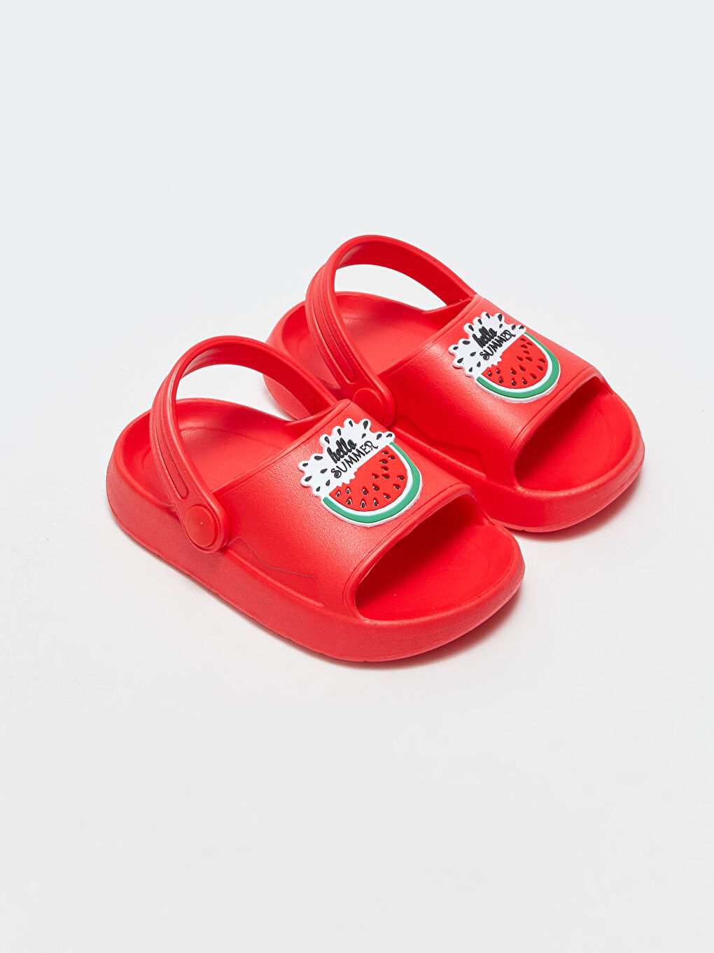 Kırmızı Baskılı Kız Bebek Sandalet