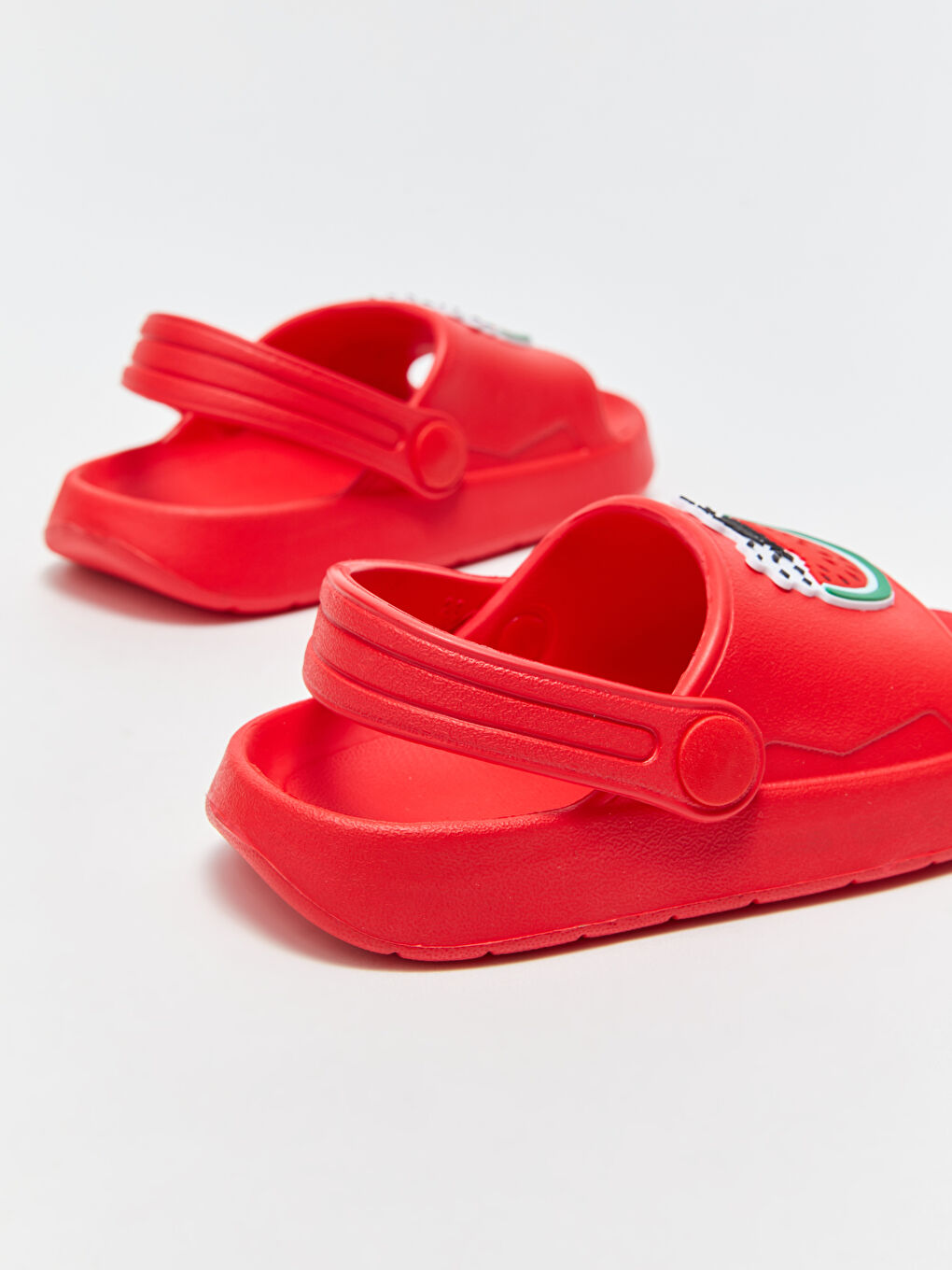 Kırmızı Baskılı Kız Bebek Sandalet-4