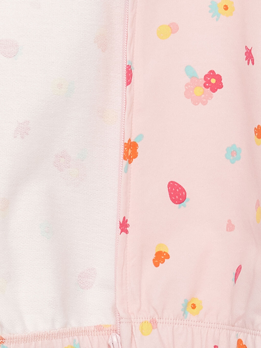 Pembe Kapüşonlu Uzun Kollu Baskılı Kız Bebek Fermuarlı Sweatshirt-2