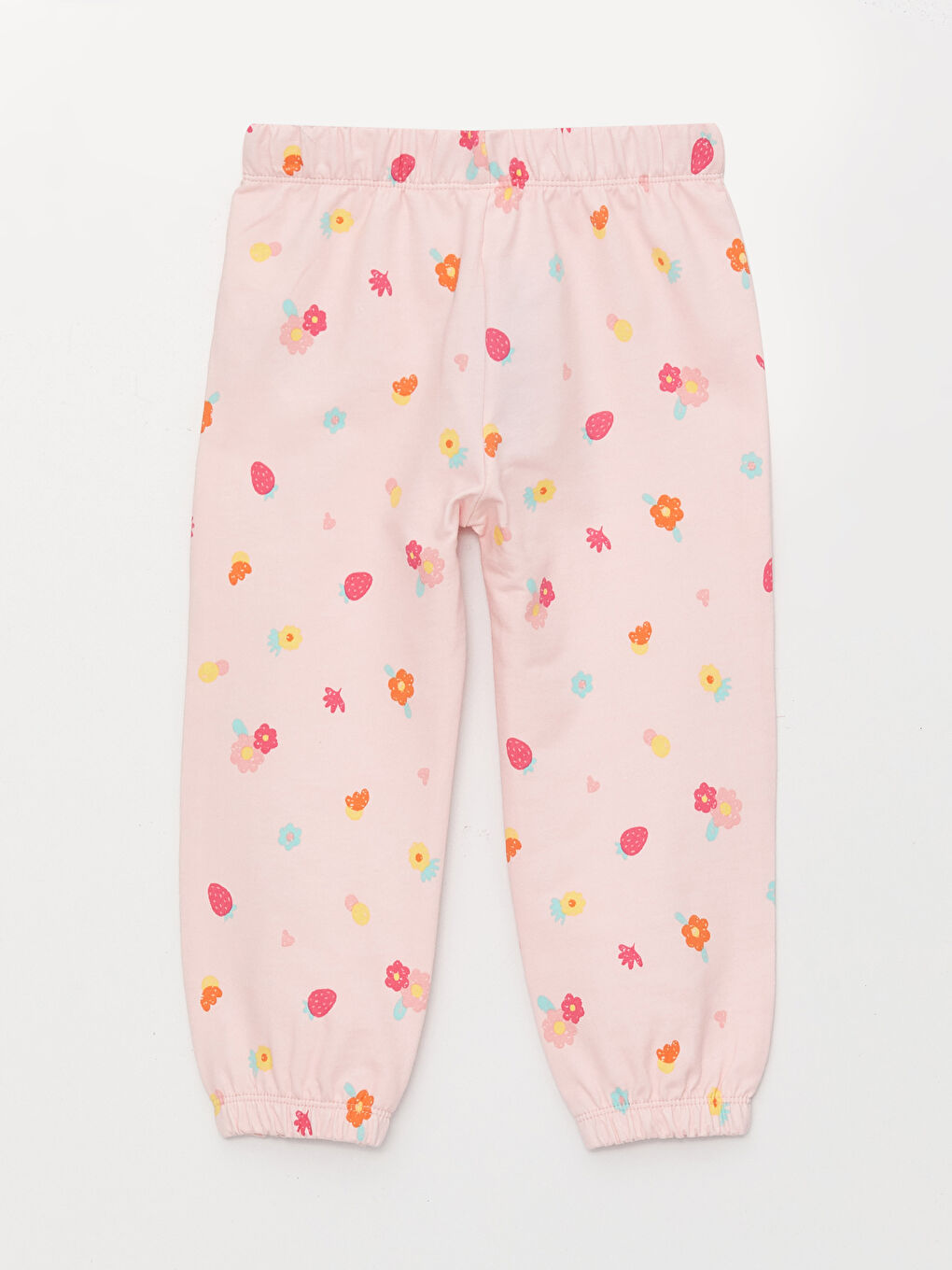 Pembe Beli Lastikli Kız Bebek Eşofman Alt-1