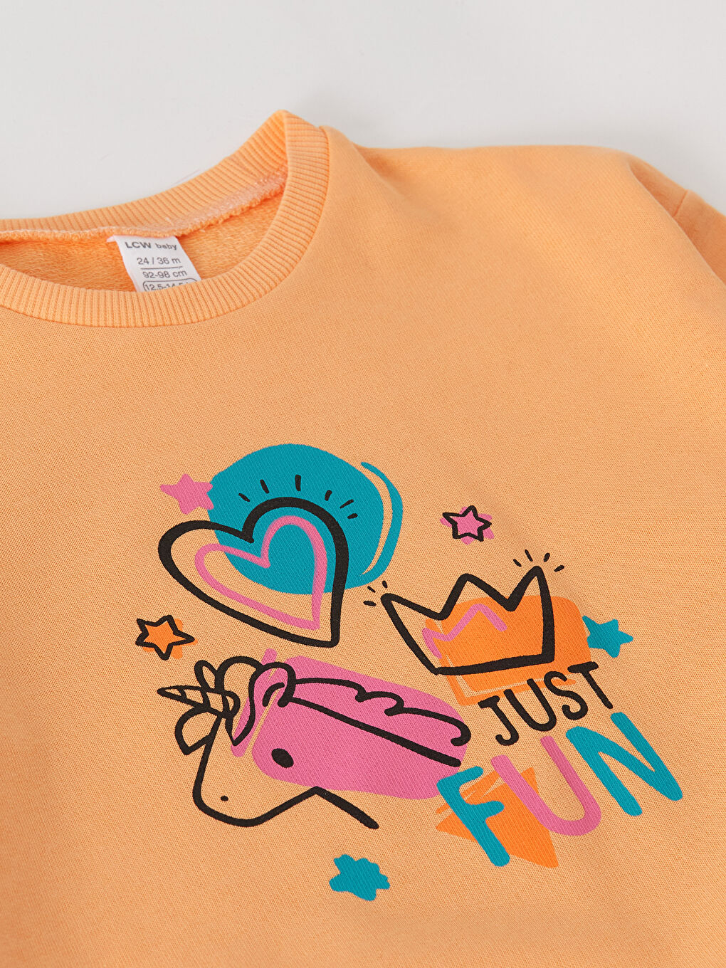 Crew Neck Long Sleeve Printed Baby Girls' Sweatshirt-2