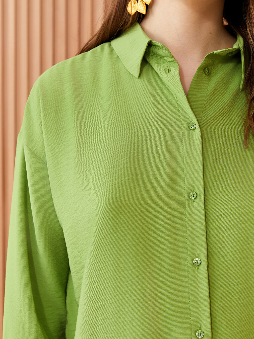 Plain Long Sleeve Oversize Women's Shirt Tunic-3