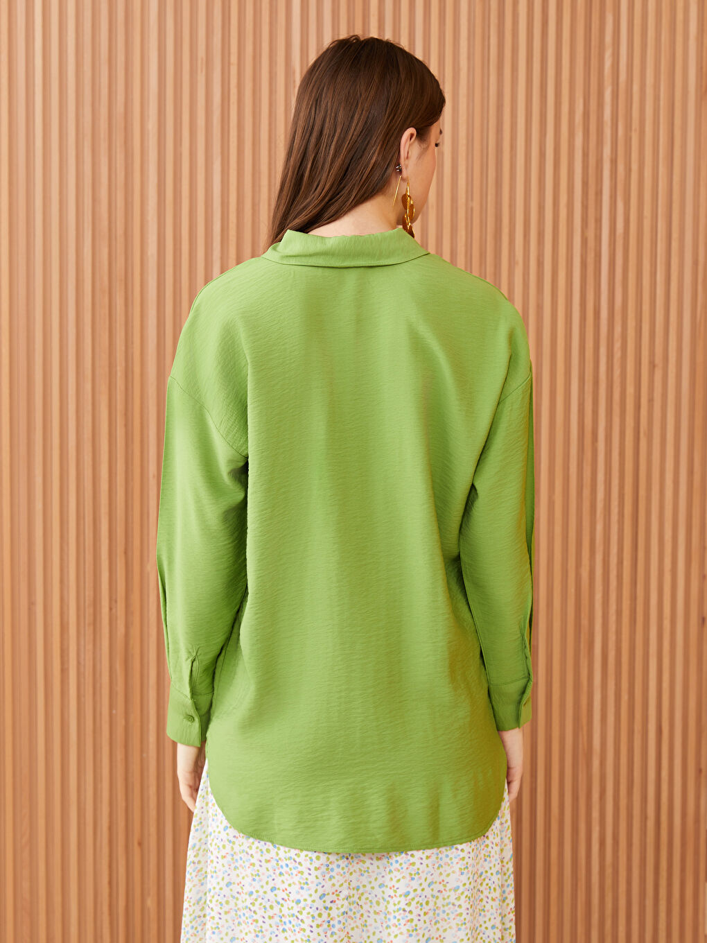 Plain Long Sleeve Oversize Women's Shirt Tunic-4