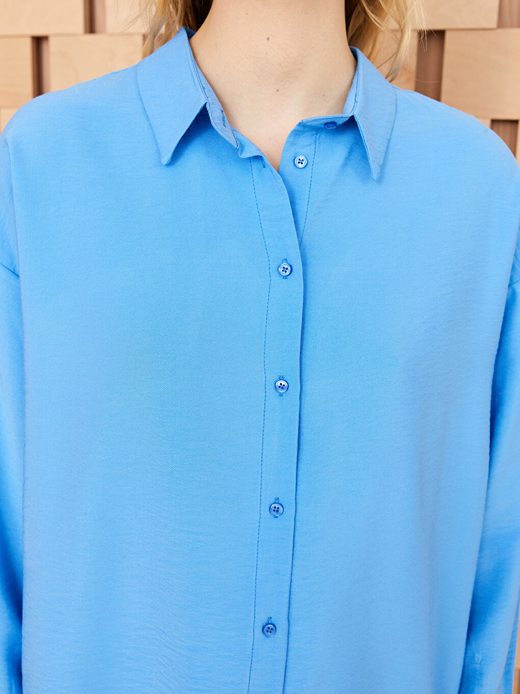 قميص تونيك سادة كم طويل واسع للسيدات-3