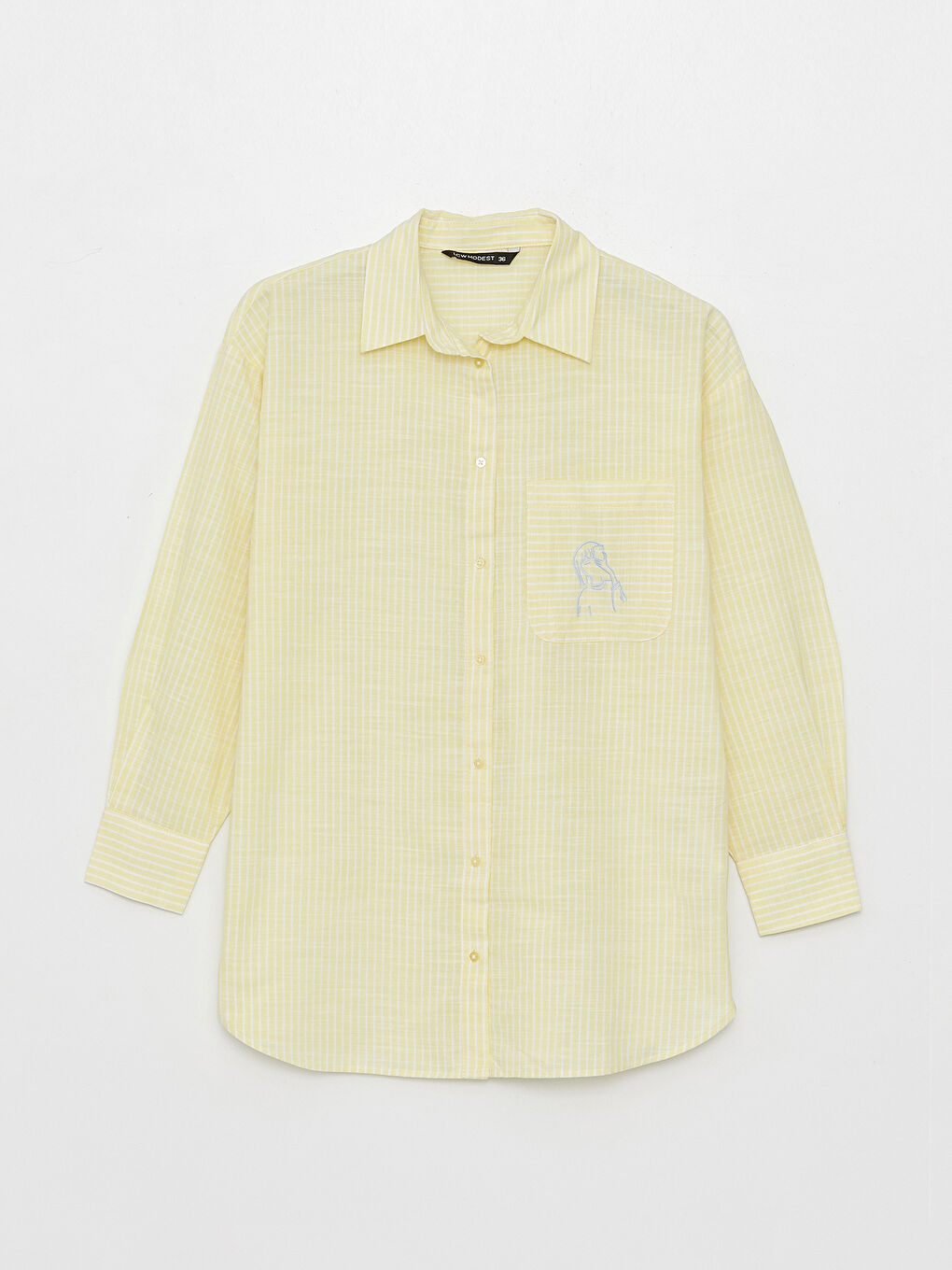 قميص بوبلين مُخَطَّط واسع للسيدات-5