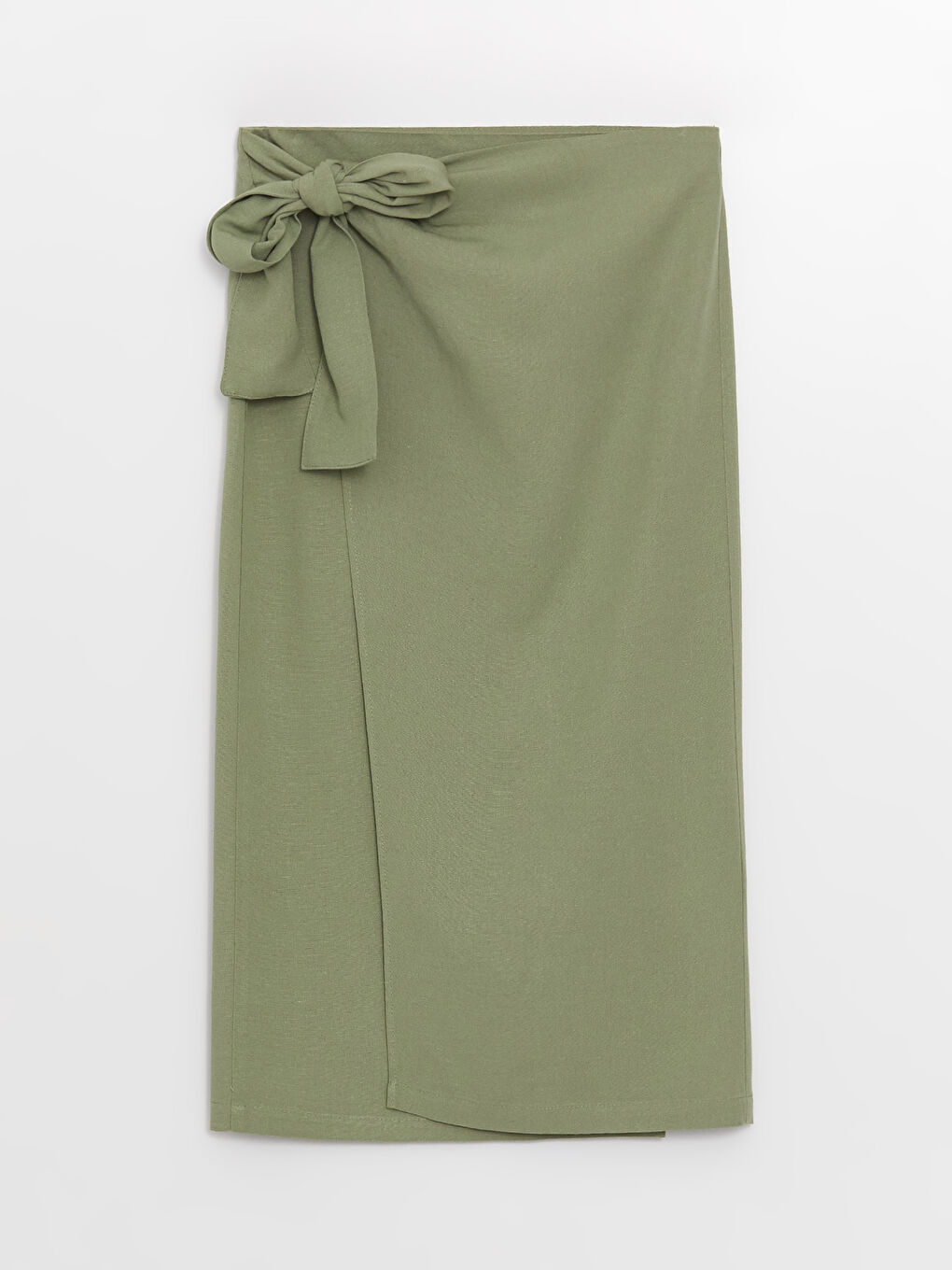 Tie Waist Straight Linen Blend Women's Skirt -S3HP48Z8-VCX