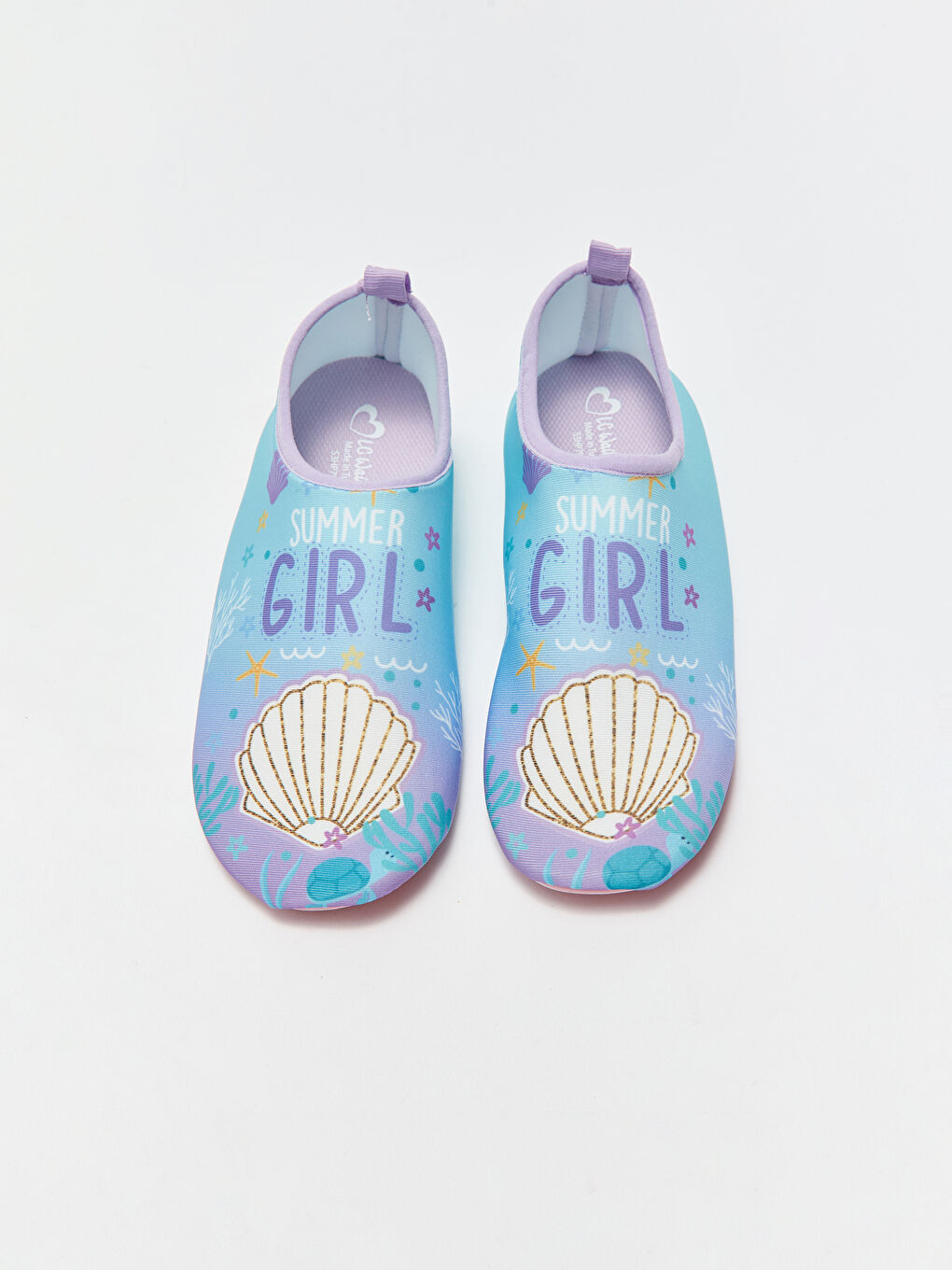Printed Girls' Aqua Shoes-1