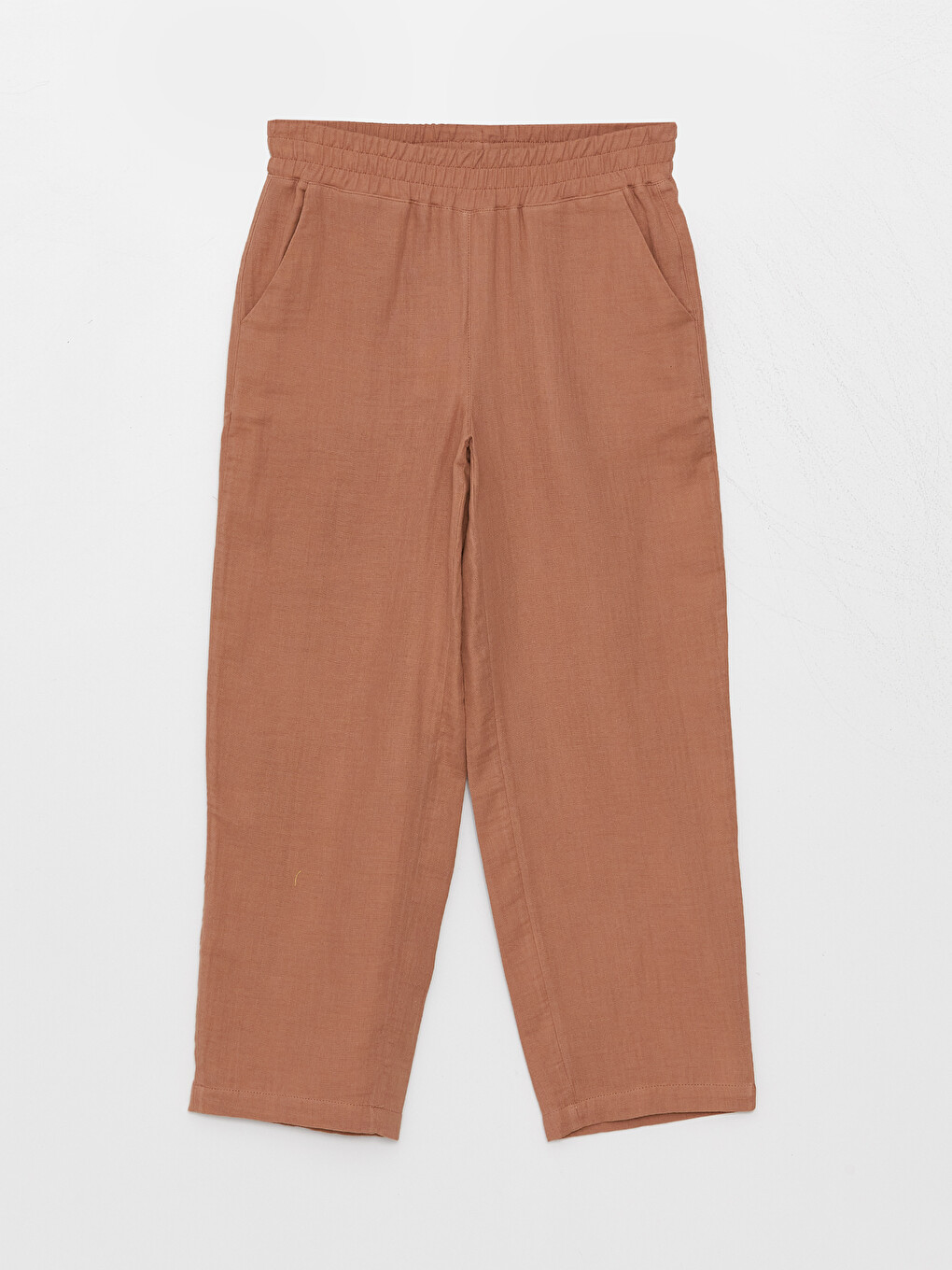 Elastic Waist Comfortable Fit Muslin Women's Trousers-5