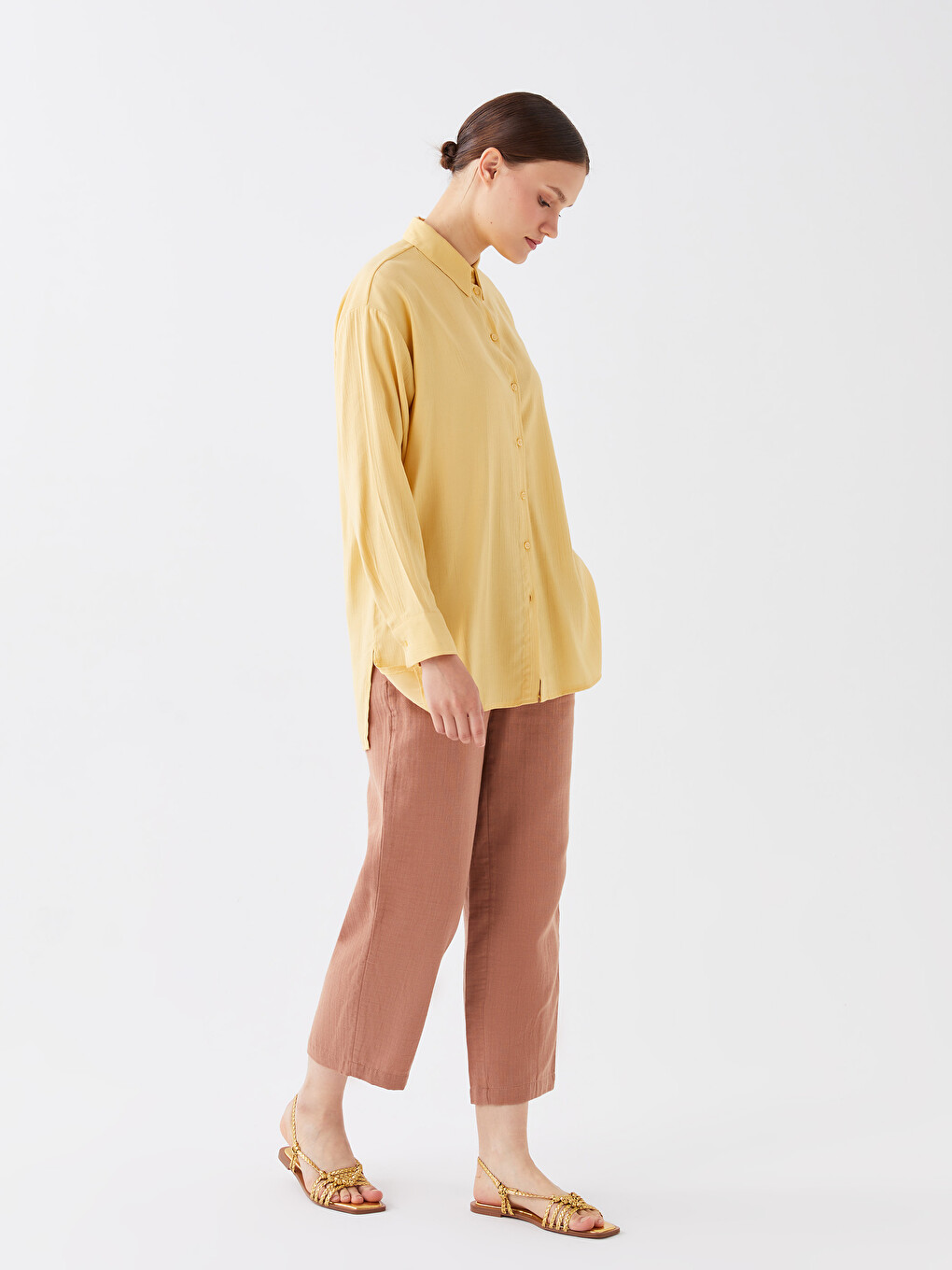 Elastic Waist Comfortable Fit Muslin Women's Trousers