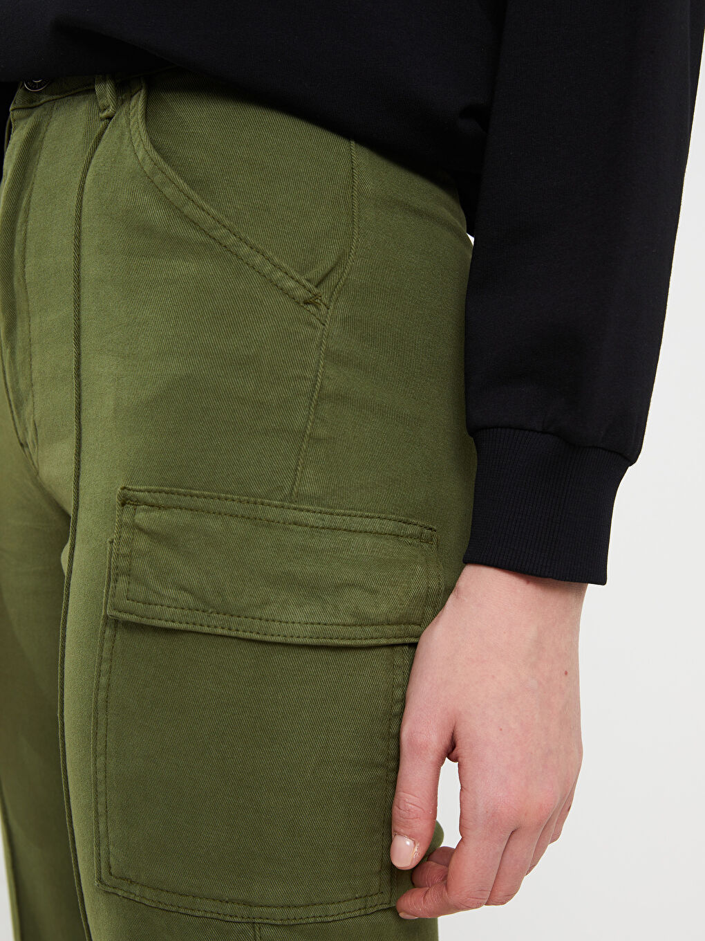 LCW Modest Relaxed Fit Plain Wide Leg Women's Cargo Trousers -S3HP87Z8-V66