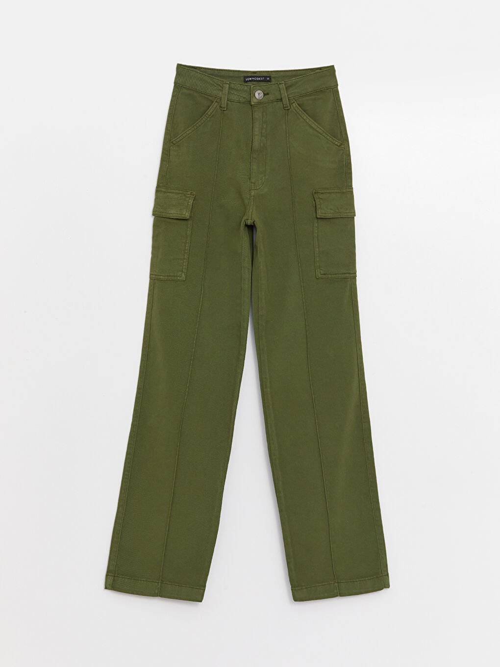 LCW Modest Relaxed Fit Plain Wide Leg Women's Cargo Trousers -S3HP87Z8-V66