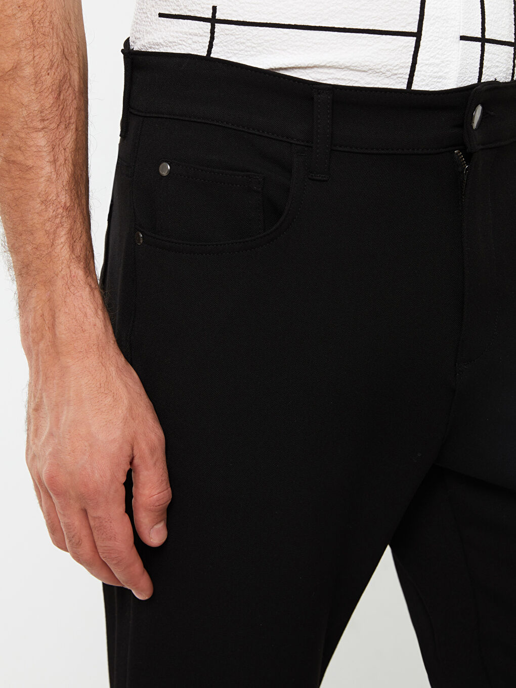 Siyah Slim Fit Erkek Pantolon-3