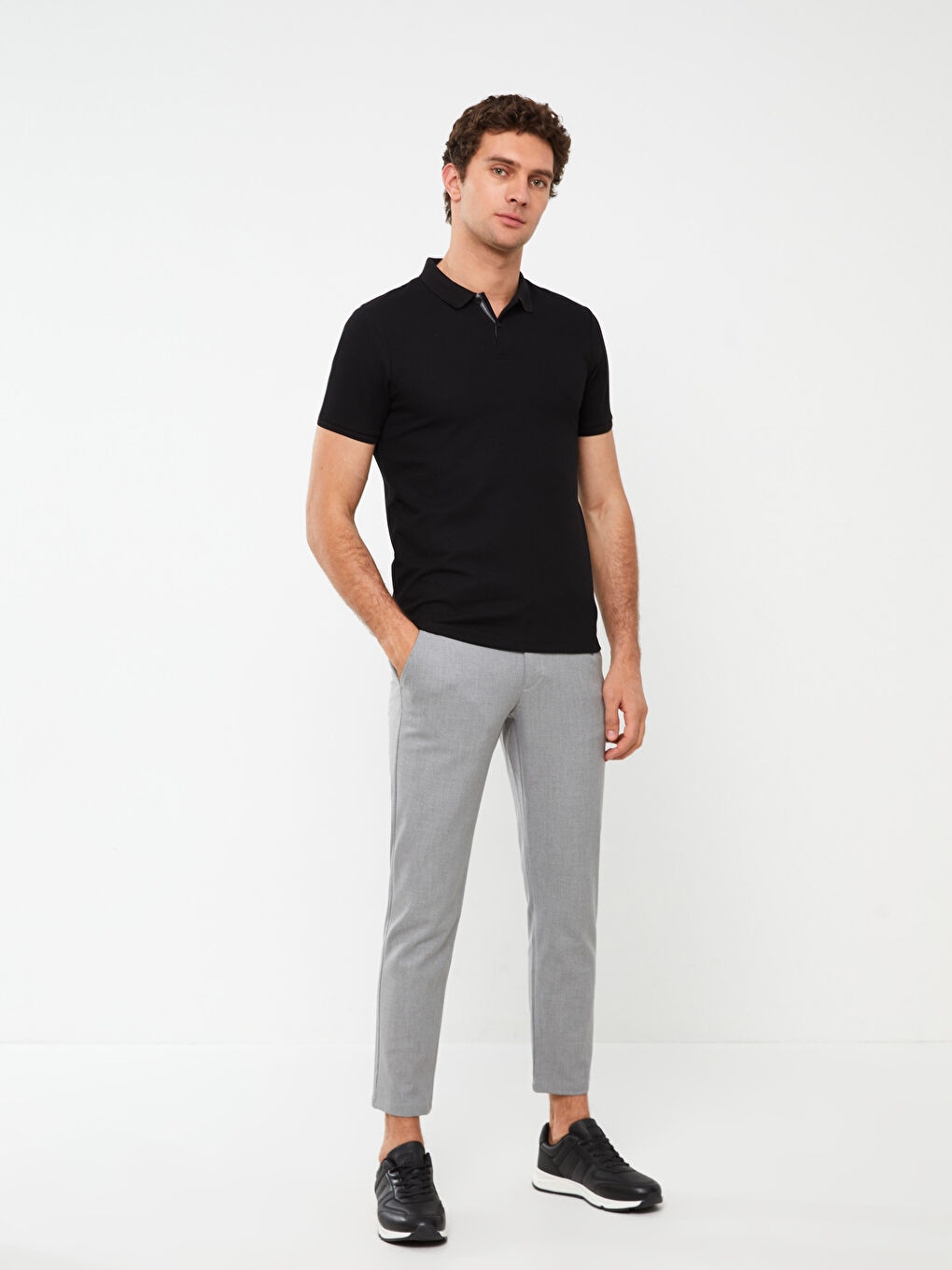 Gri Slim Fit Erkek Pantolon-1