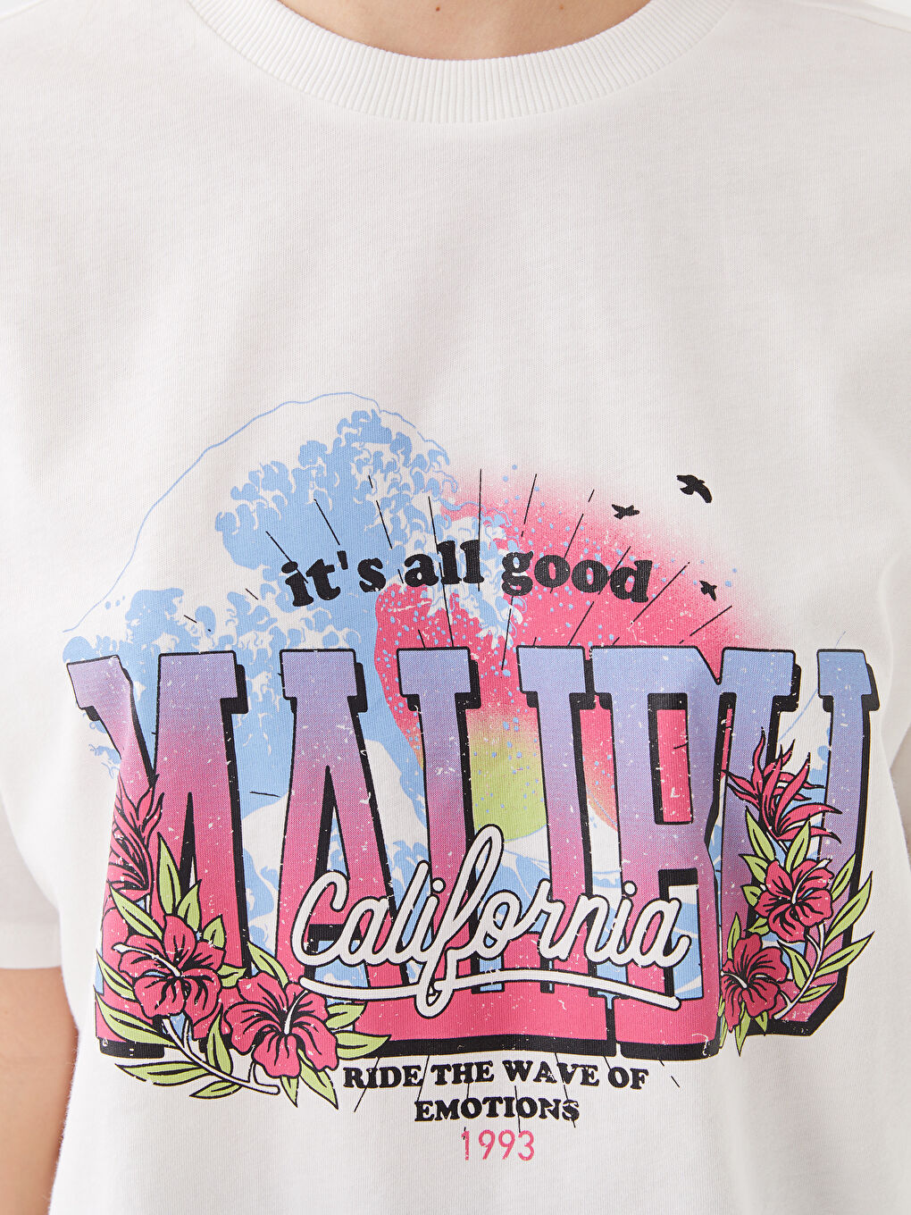 Crew Neck Printed Short Sleeve Women's T-Shirt-3