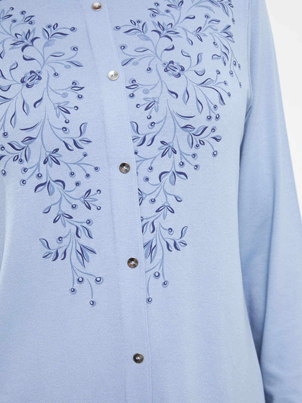 Mavi Bisiklet Yaka Desenli Uzun Kollu Kadın Bluz-3