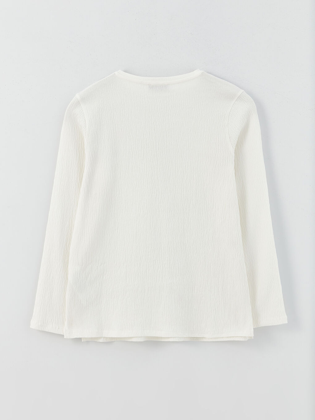 Ekru Bisiklet Yaka Çiçekli Uzun Kollu Kadın Tişört-6