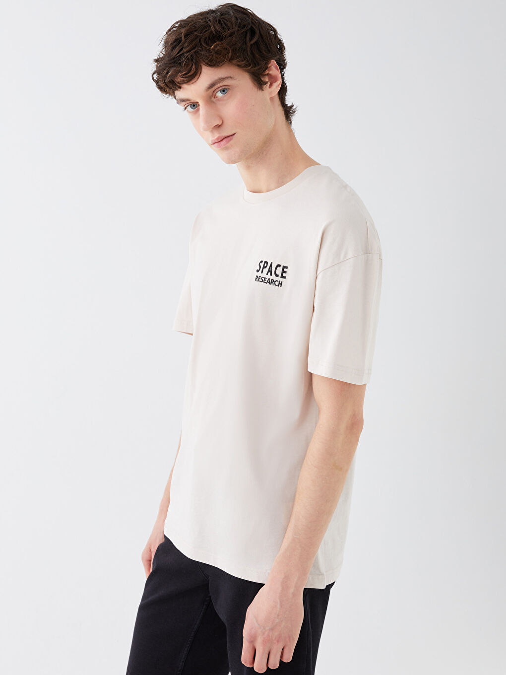 Oversize Crew Neck Short Sleeve Jersey Men's T-Shirt