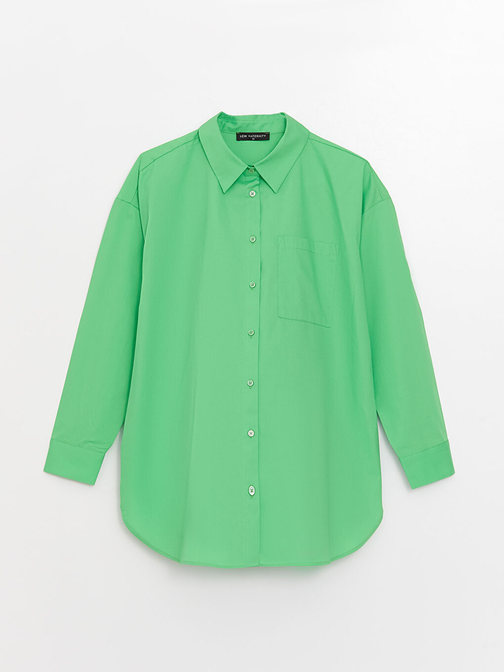 Shirt Collar Plain Long Sleeve Poplin Maternity Shirt -S3HQ94Z8-GKJ
