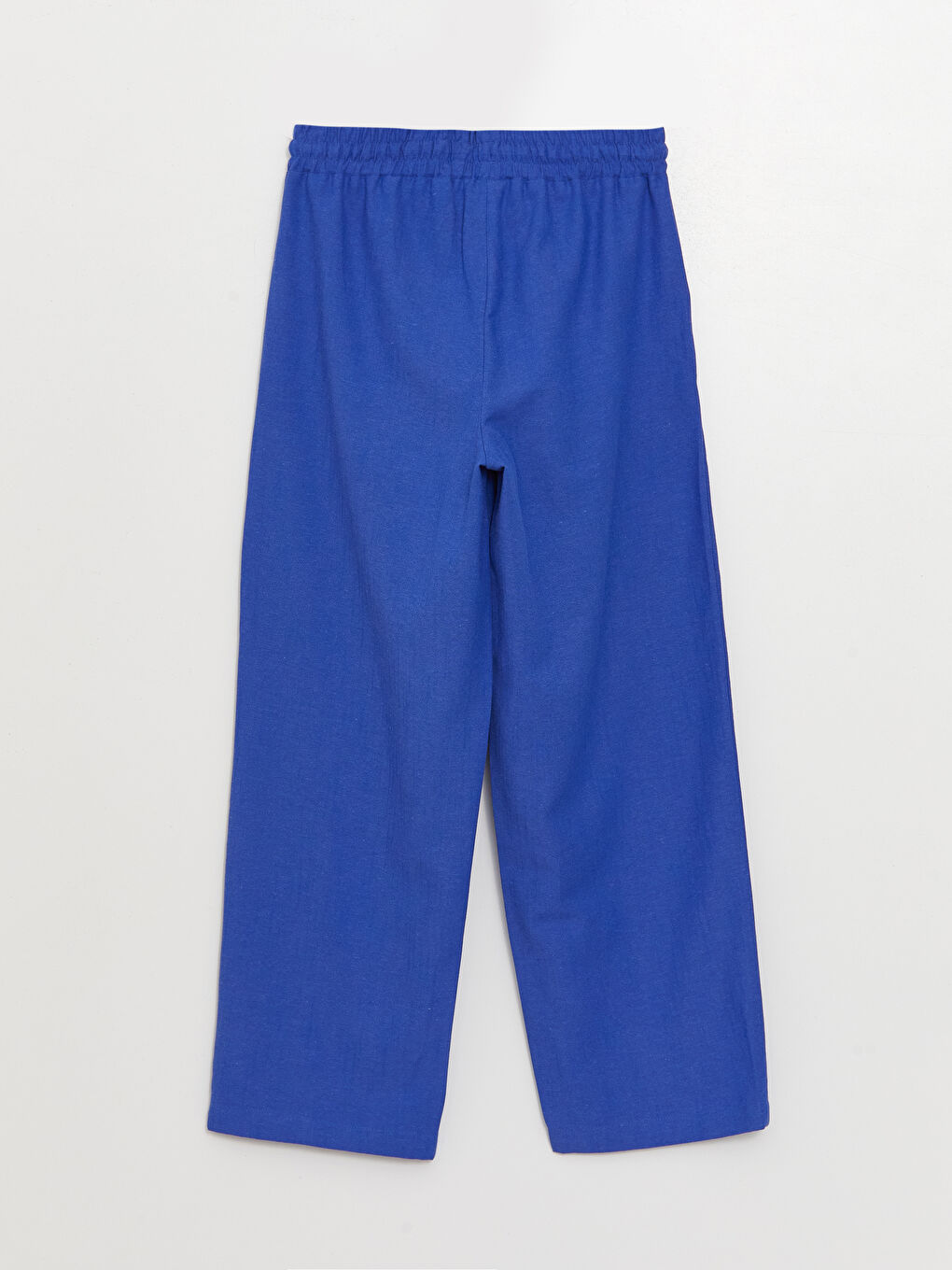 Mavi Beli Lastikli Rahat Kalıp Kadın Pantolon-6