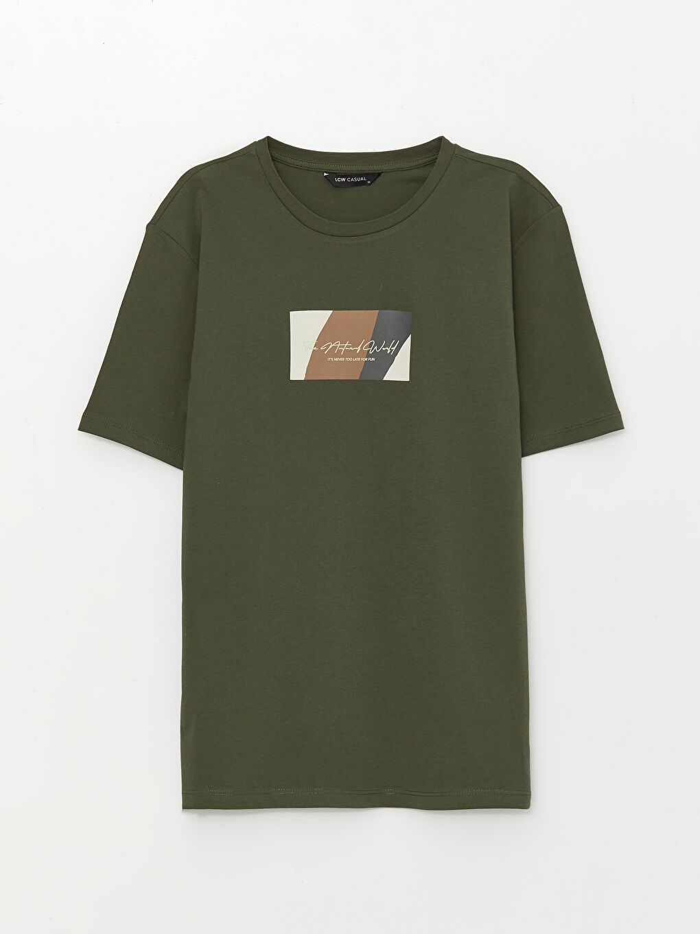 მრგვალი საყელო მოკლე სახელო ნაბეჭდი კომბინირებული ბამბის მამაკაცის მაისური-5