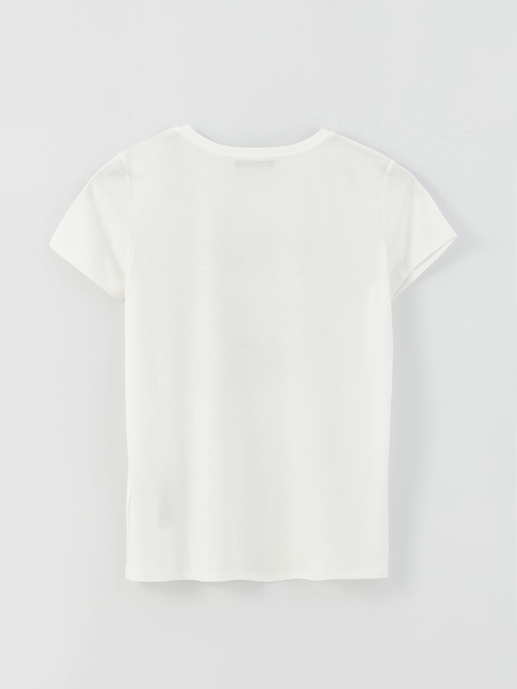 მრგვალი საყელო ნაბეჭდი მოკლე სახელო ქალებისთვის მაისური-6