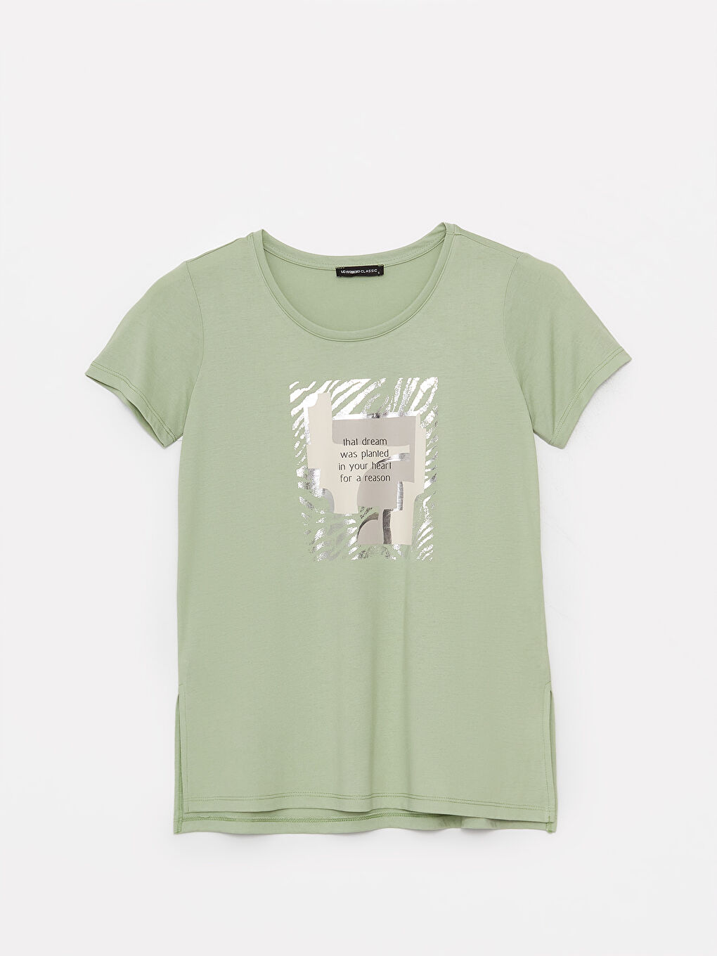 Crew Neck Printed Short Sleeve Women's T-Shirt-5