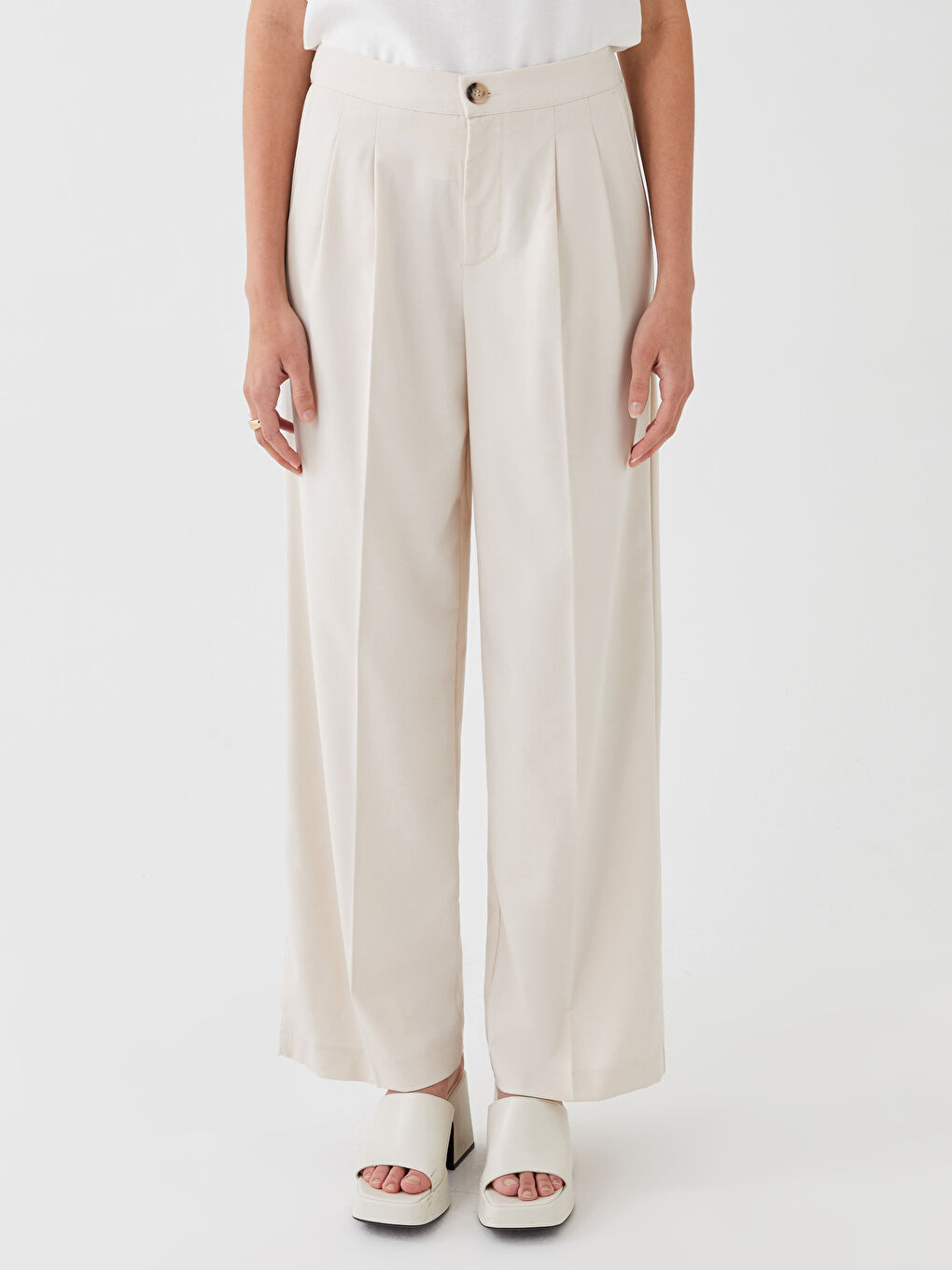 Pantaloni pentru Femei cu Talie Elastică și Croială Relaxată-2