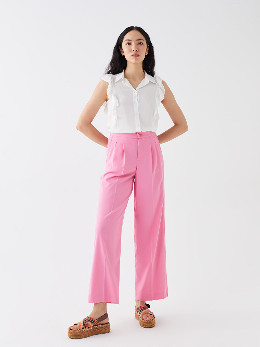 LCW Vision Pantalon Taille Élastiquée Coupe Décontractée pour Femmes -S3HR47Z8-GFU