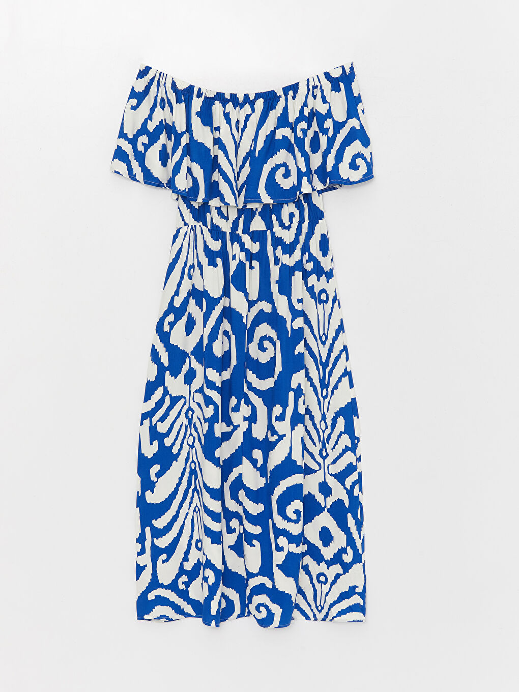 Boat Neck Patterned Short Sleeve Women's Dress -S3HR55Z8-LQQ