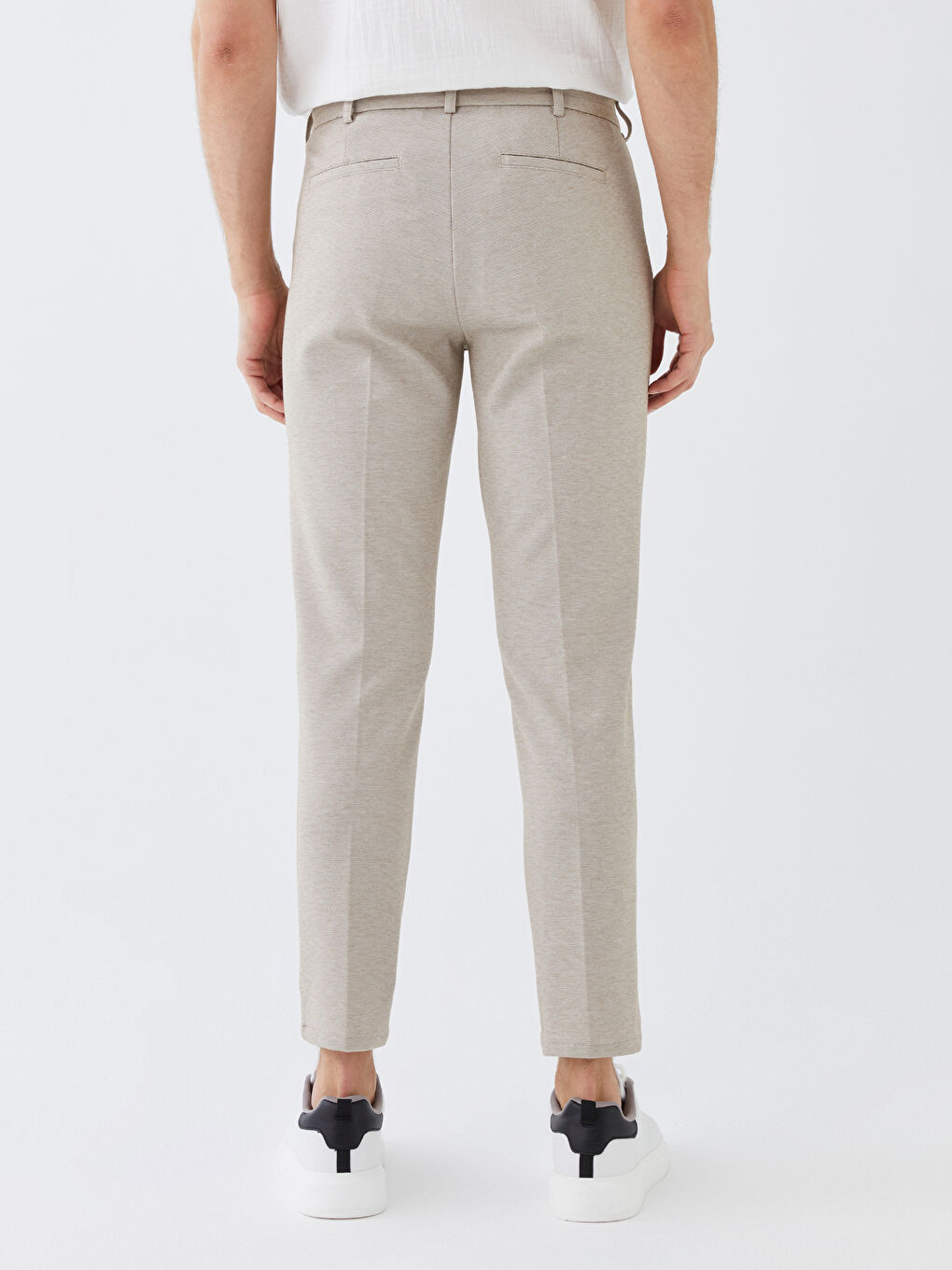 Bej Dar Kalıp Erkek Chino Pantolon-4