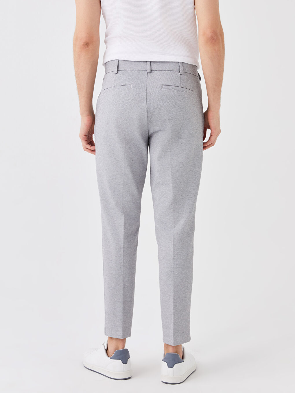 Gri Dar Kalıp Erkek Chino Pantolon-4