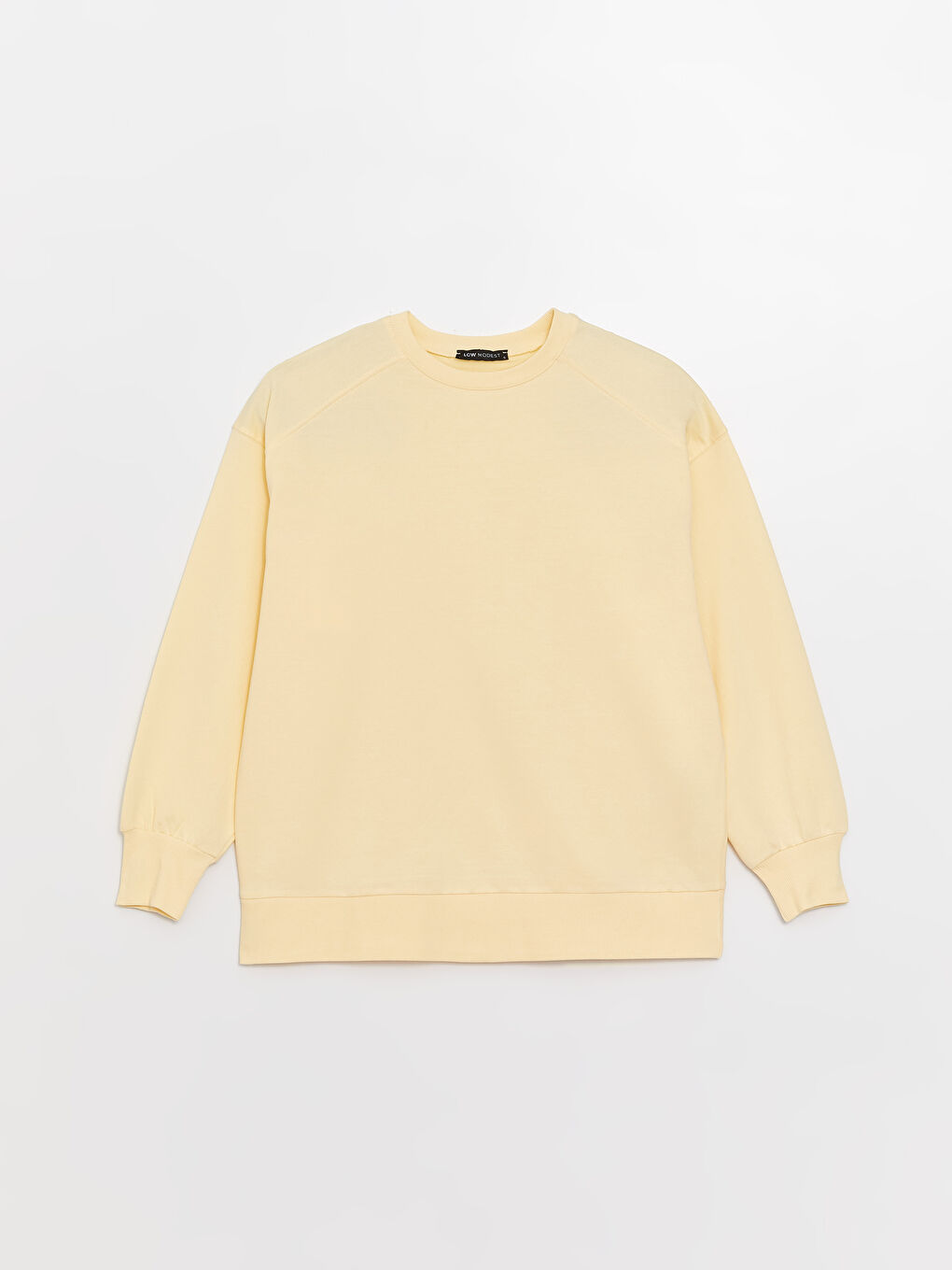 Sarı Bisiklet Yaka Oversize Kadın Sweatshirt-5