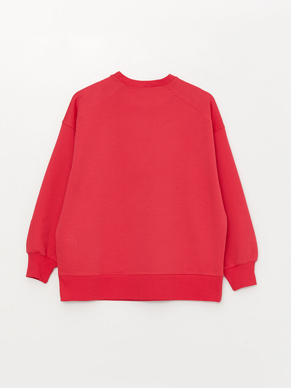 Fuşya Bisiklet Yaka Oversize Kadın Sweatshirt-6