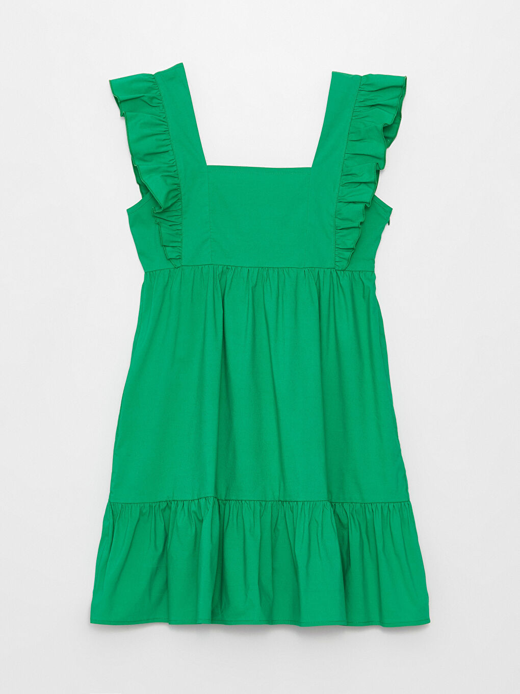 Square Collar Plain Poplin Women's Dress -S3HS55Z8-V3P