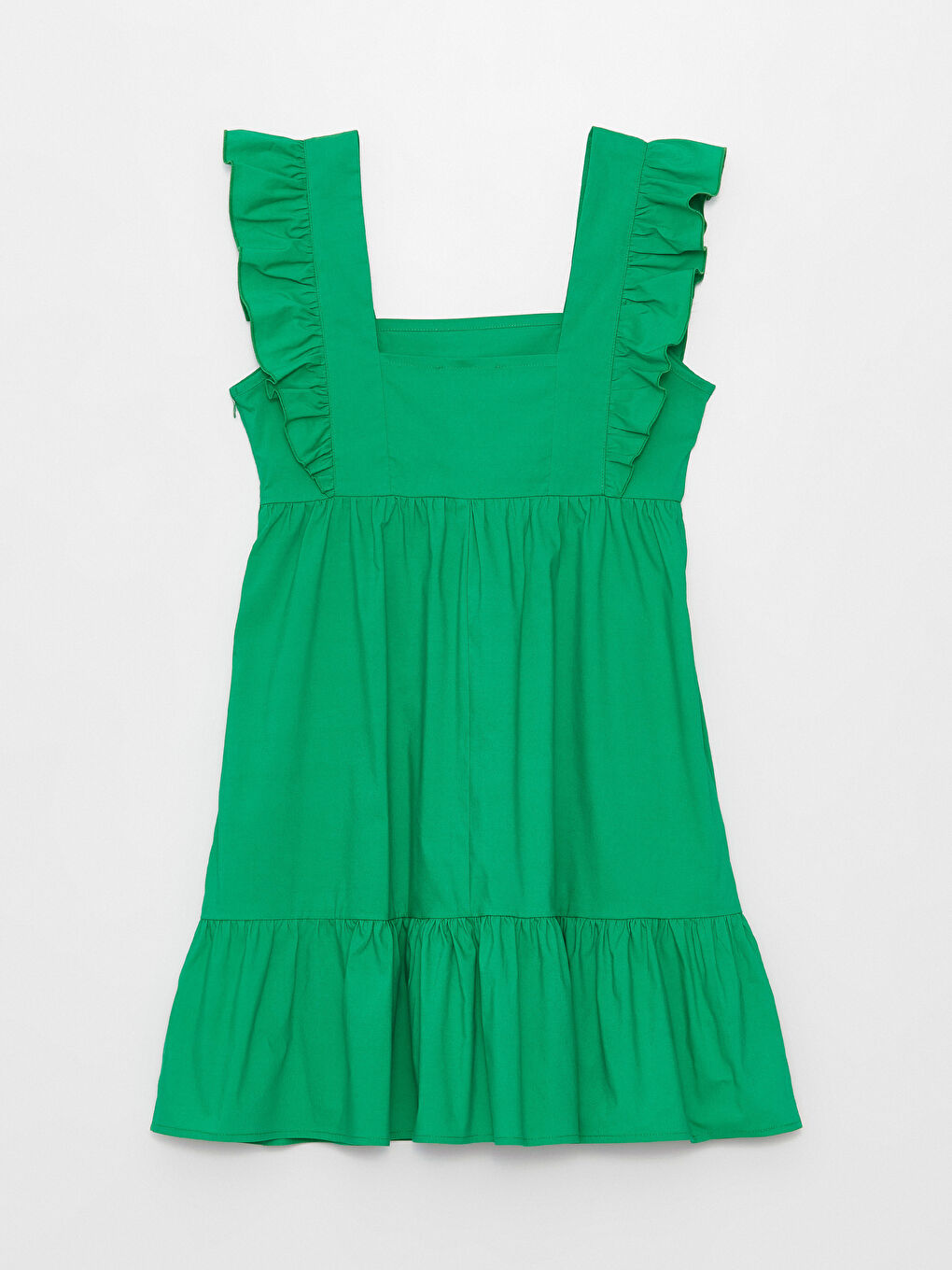 Square Collar Plain Poplin Women's Dress -S3HS55Z8-V3P