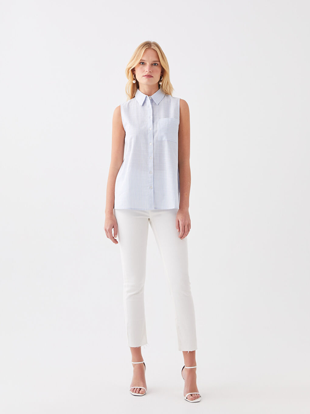 Striped Cotton Women's Shirt-2