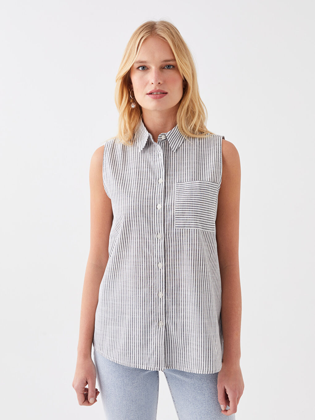 Striped Cotton Women's Shirt-1