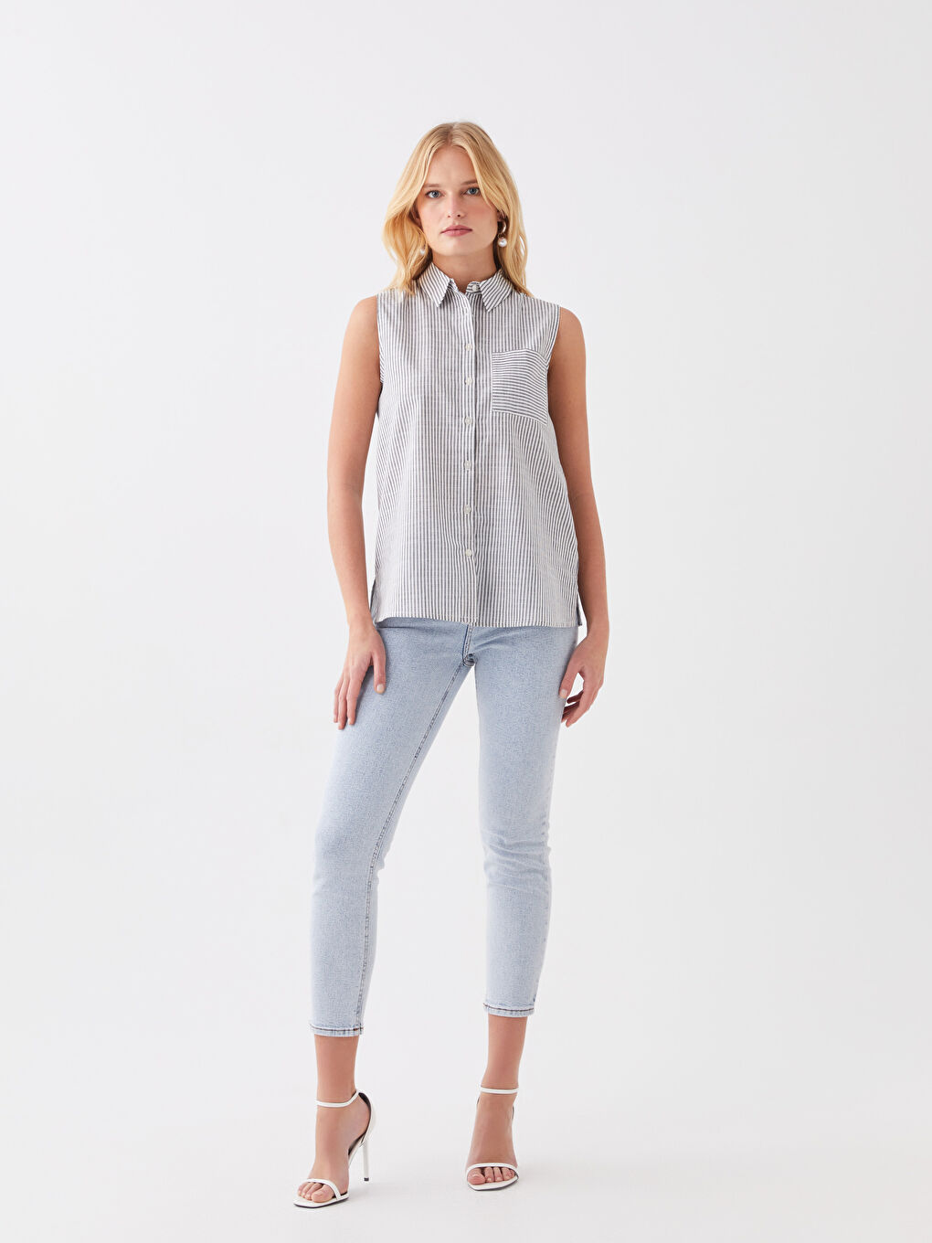 Striped Cotton Women's Shirt-2