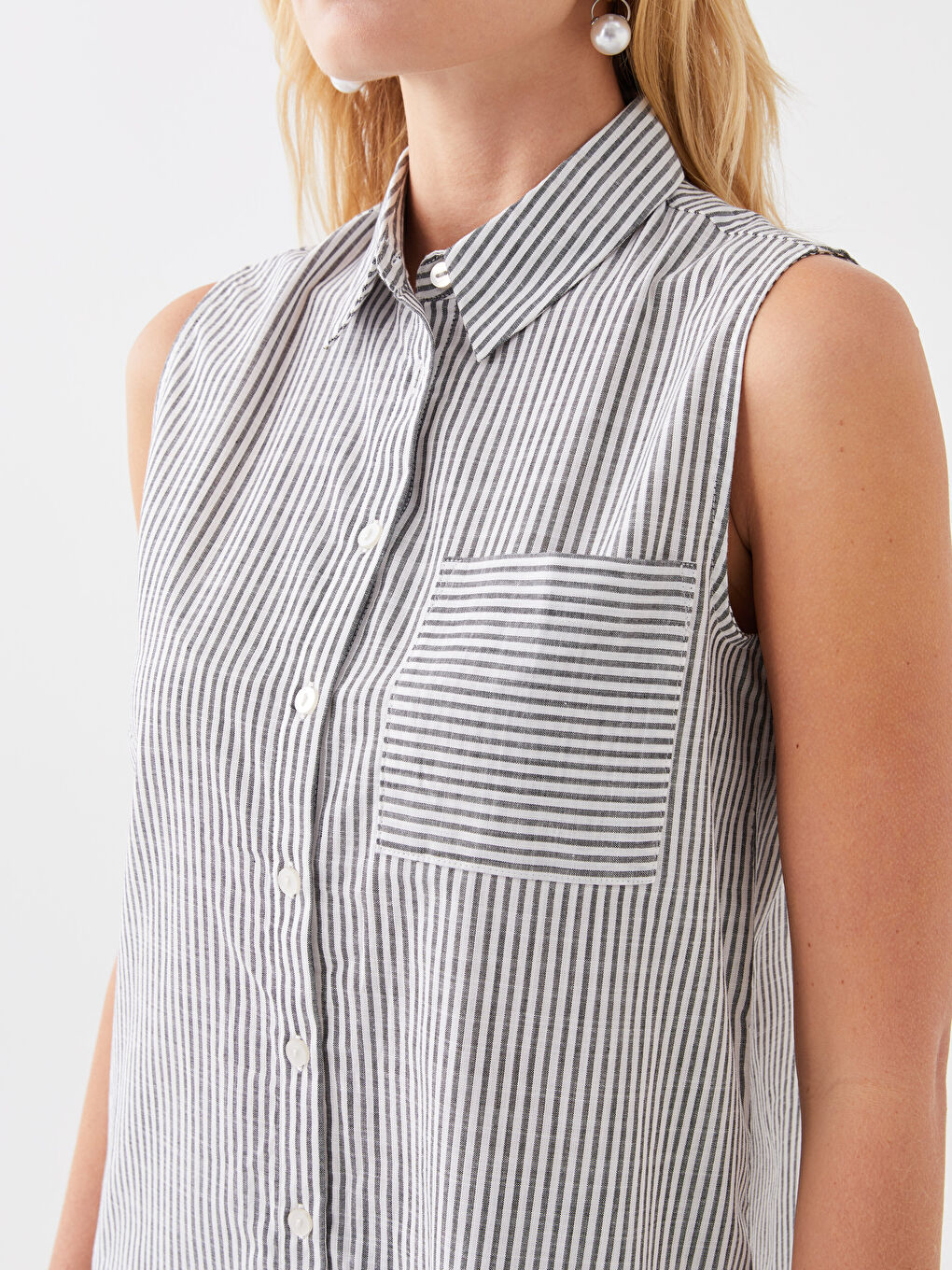 Striped Cotton Women's Shirt-3