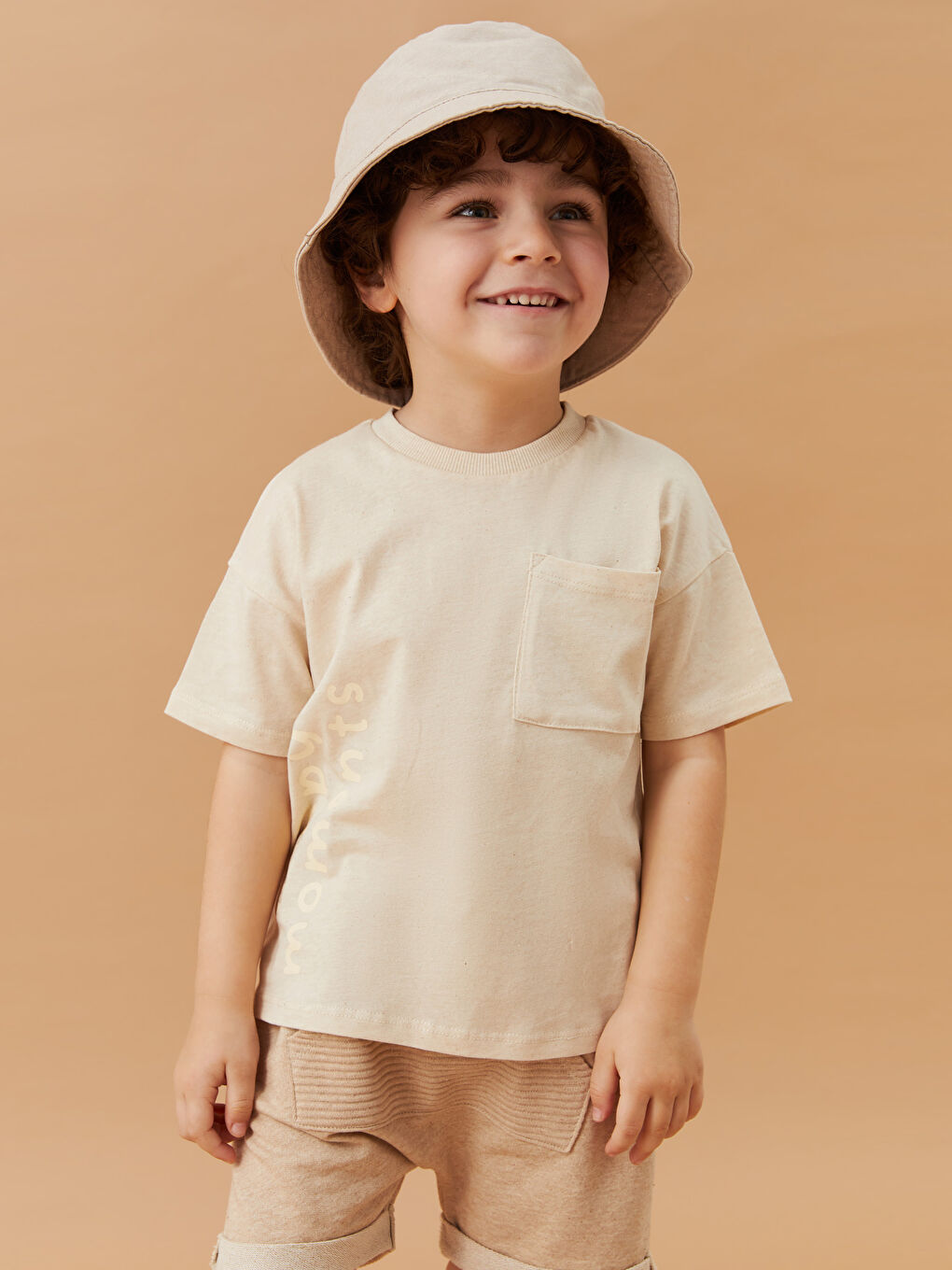 Bej Basic Erkek Bebek Şort-3