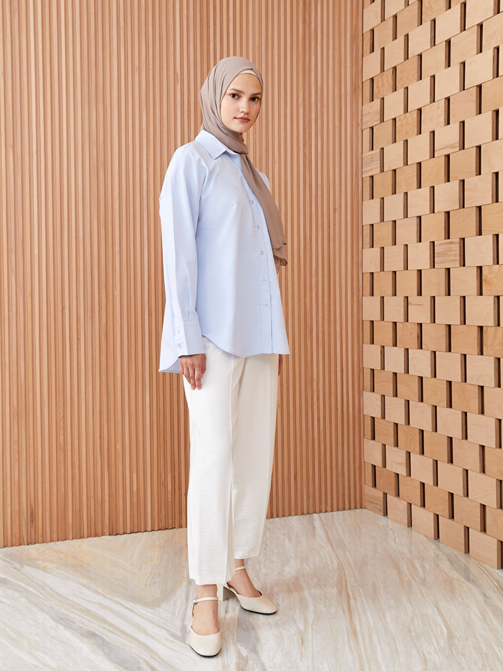 Kahverengi Kadın Dokuma Şal-2