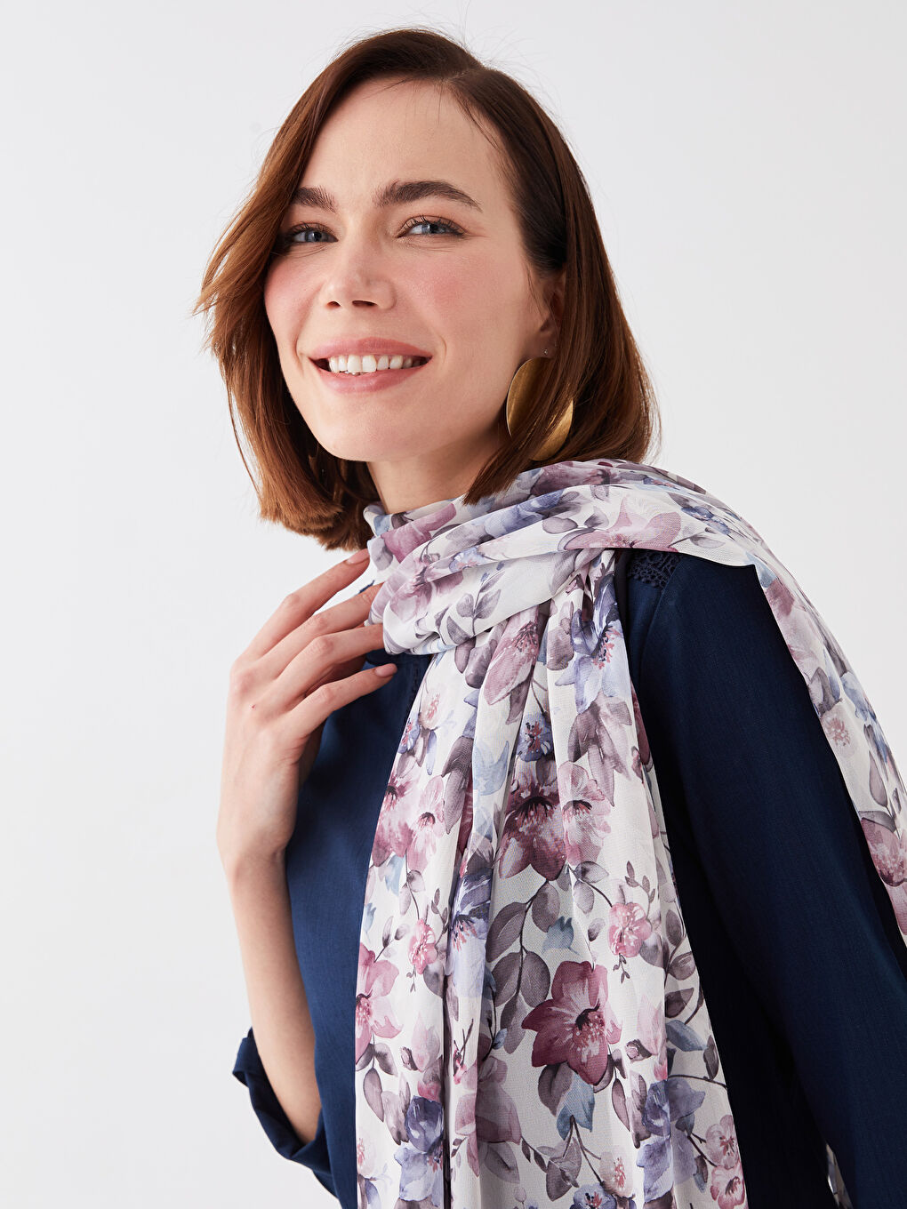 LCW ACCESSORIES Patterned Women Thin Shawl -S3HT10Z8-LRA