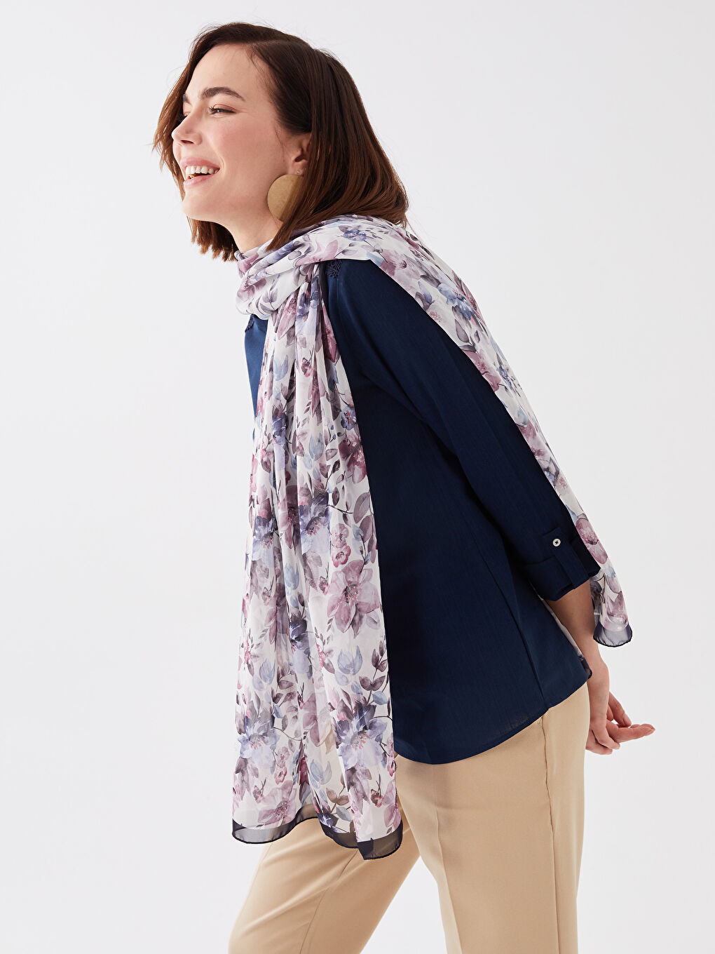 LCW ACCESSORIES Patterned Women Thin Shawl -S3HT10Z8-LRA