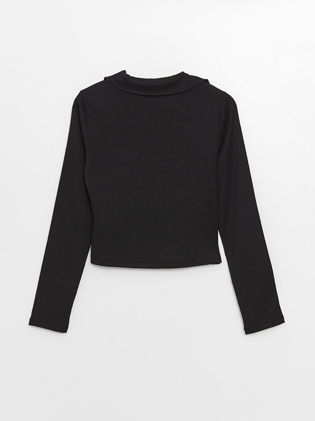 Chemise Coupe Courte à Manches Longues Unie pour Femmes-5