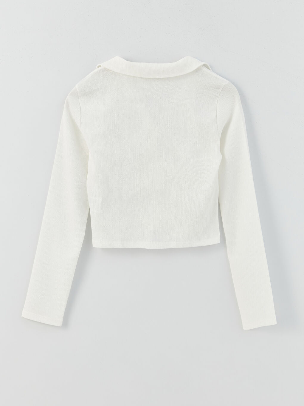 Plain Long Sleeve Crop Women's Shirt-6