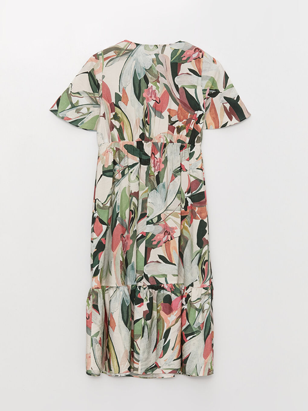 Rochie pentru Femei cu Decolteu în V, Imprimată, Mânecă Scurtă, Croială A-5